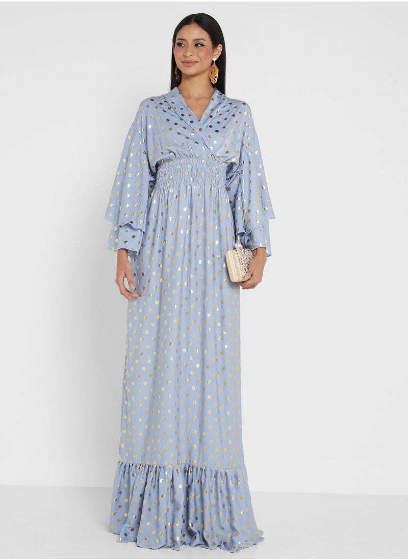 hayas closet Polka Dot Rushed Waist Dress  - Image 1