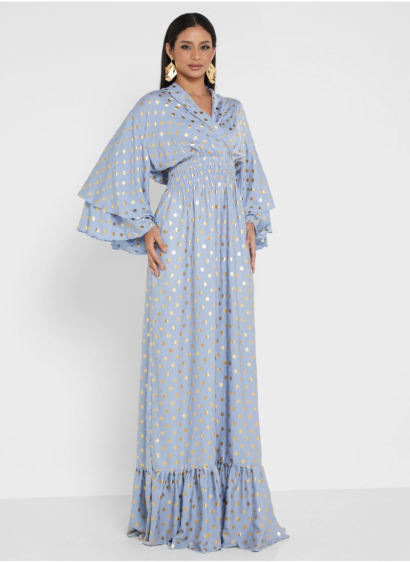 hayas closet Polka Dot Rushed Waist Dress  - Image 4
