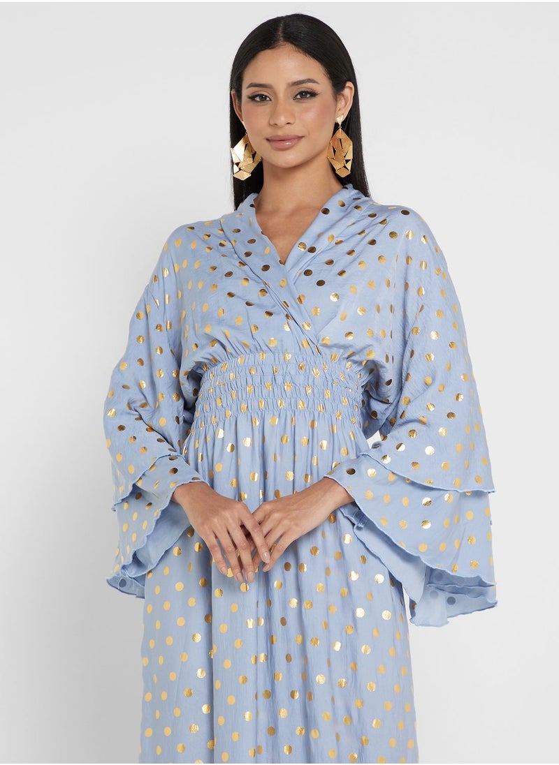 hayas closet Polka Dot Rushed Waist Dress  - Image 3
