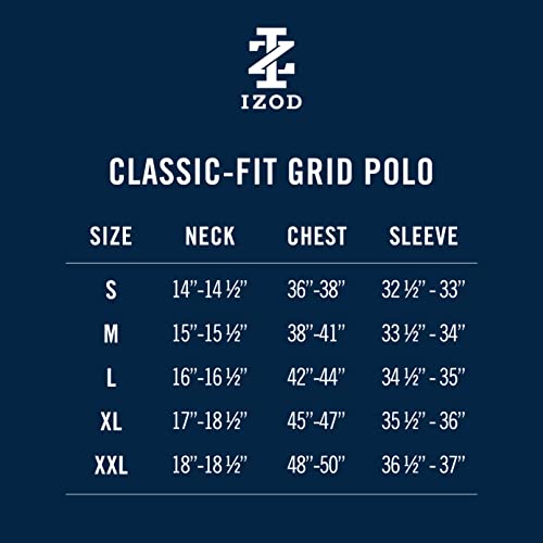 IZOD Men's Classic Performance Golf Grid Polo, Cobalt Blue, L - Image 5