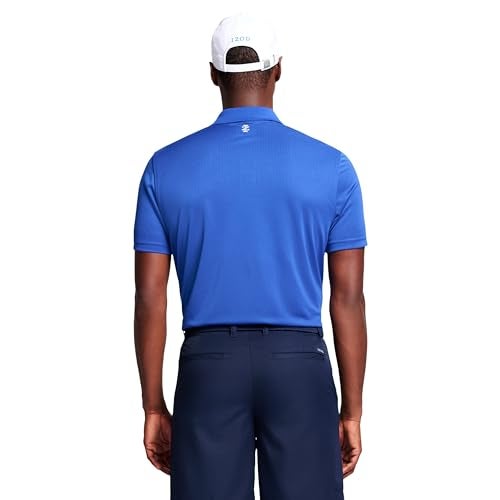 IZOD Men's Classic Performance Golf Grid Polo, Cobalt Blue, L - Image 2