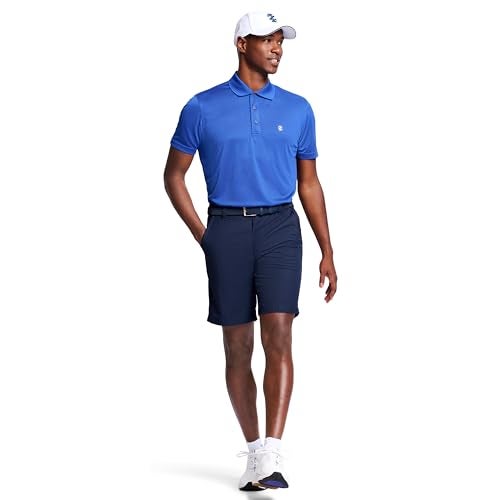IZOD Men's Classic Performance Golf Grid Polo, Cobalt Blue, L - Image 3