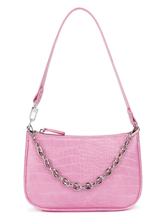 YIUOR Handbag with Chain Strap Retro Faux Leather Classic Clutch Bag Small Shoulder Purse for Women - Image 1