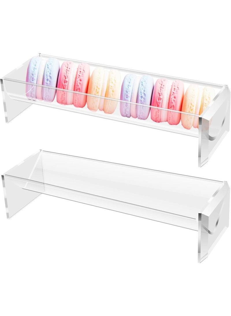 X Vision 2Pcs Cracker Serving Tray, Clear Cracker Holder, Transparent Macaron Display Tray, Acrylic Cracker Serving Stand, Rectangular Cracker Holder, Multipurpose Biscuit Holder for Home Party Food Display - Image 4