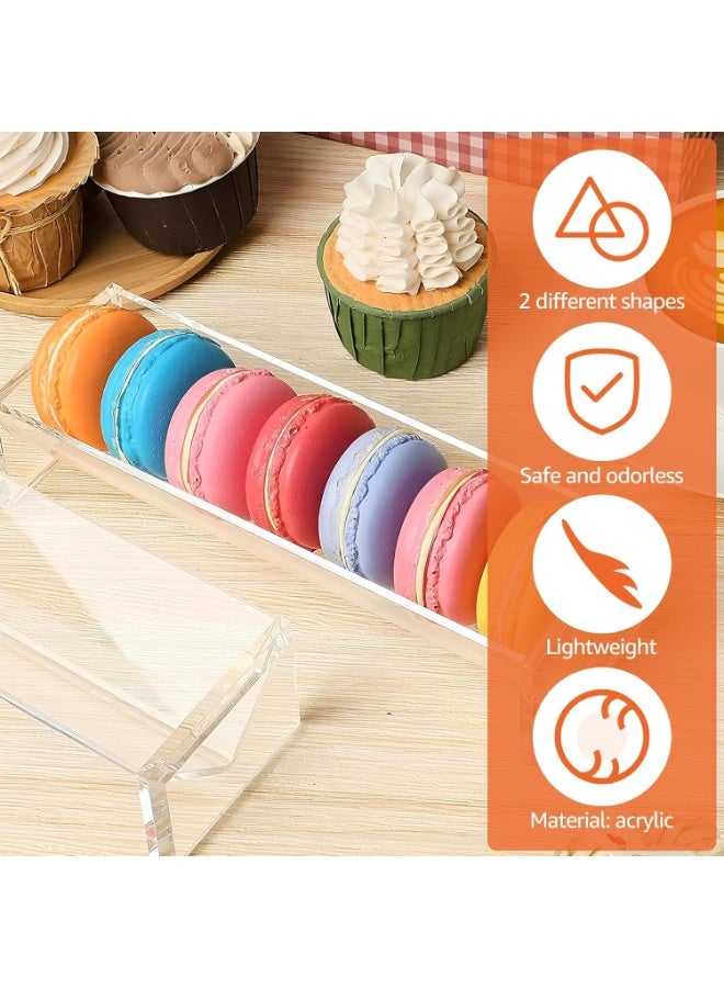 X Vision 2Pcs Cracker Serving Tray, Clear Cracker Holder, Transparent Macaron Display Tray, Acrylic Cracker Serving Stand, Rectangular Cracker Holder, Multipurpose Biscuit Holder for Home Party Food Display - Image 5