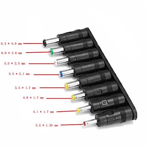 ZYAMY 8-in-1 Universal DC Plugs Power Adapter Conversion Head 5.5mm x 2.1mm Female to Male Power Supply Adapter Jack Connector Tips for Laptop - Image 3