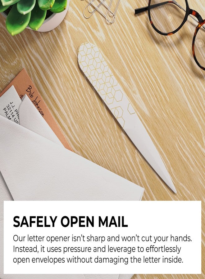Uncommon Desks Letter Opener - 3 Pack Plastic Letter Opener with Trendy Designs, Safe Plastic Edge, Wide Ergonomic Handle for Comfort and Grip - Image 3
