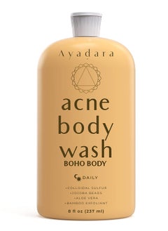 Boho Body Acne Body Wash 8oz Back Acne Treatment Body Wash Acne Body Wash With Hydrating Aloe Vera Body Acne Wash that Hydrates Skin Body Wash for Sensitive Skin Men and Women 50 Uses