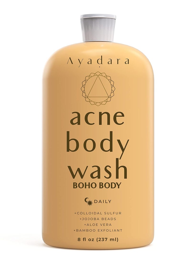 AYADARA - Boho Body Acne Body Wash 8oz Back Acne Treatment Body Wash Acne Body Wash With Hydrating Aloe Vera Body Acne Wash that Hydrates Skin Body Wash for Sensitive Skin Men and Women 50 Uses - Image 1