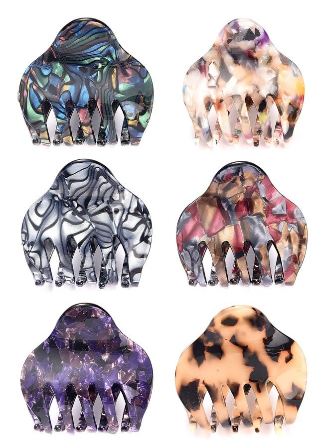 كاريد مشابك شعر كاريد بتصميم صدفة السلحفاة، مشابك شعر أكريليك متوسطة الحجم 2.4 بوصة، مشابك شعر فرنسية قوية التثبيت مانعة للانزلاق، مشابك شعر أنيقة بنقشة جلد النمر للنساء والفتيات، عبوة من 6 قطع - Image 1