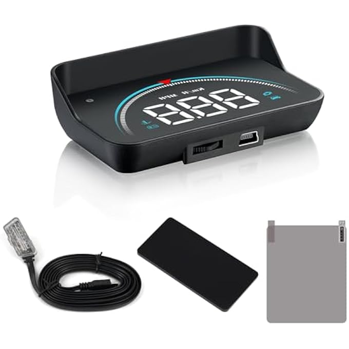 rayihni Speedometer Heads Up Display Car Hud M8 Obd Digital Speed Engine Rpm KmMph Switch Water Temperature Voltage Satellite Numbers Driving Distance MultiAlarm Etc For All Cars After 2007 - Image 2