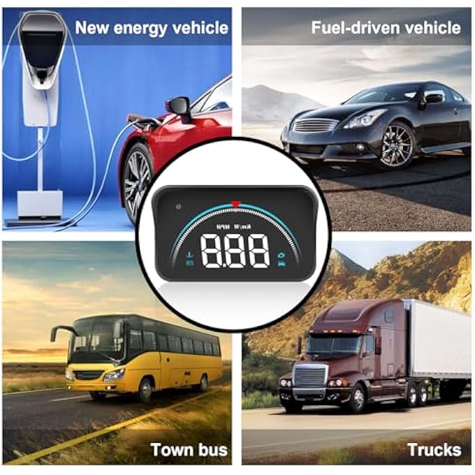 rayihni Speedometer Heads Up Display Car Hud M8 Obd Digital Speed Engine Rpm KmMph Switch Water Temperature Voltage Satellite Numbers Driving Distance MultiAlarm Etc For All Cars After 2007 - Image 5