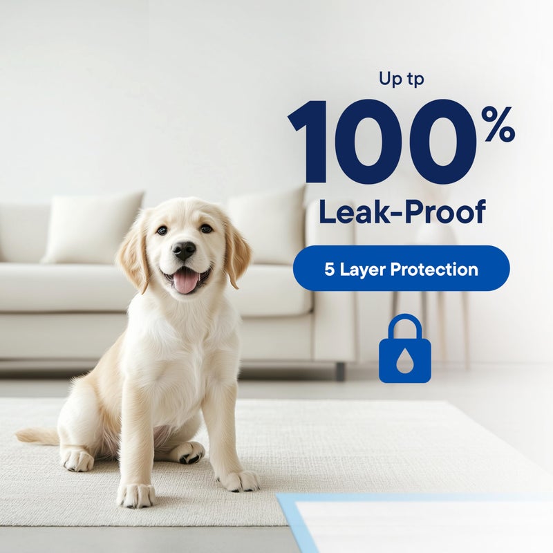 Stack Man Puppy Pads Pet Pee Pads for Dogs & Puppy Training - 100 Count - Potty Pads for Dogs 22" x 22" Leak-Proof Dog Pee Pads - Quick-Dry Surface - Heavy Duty Absorbent Disposable Dog Wee Pad Bulk Pack - Image 3
