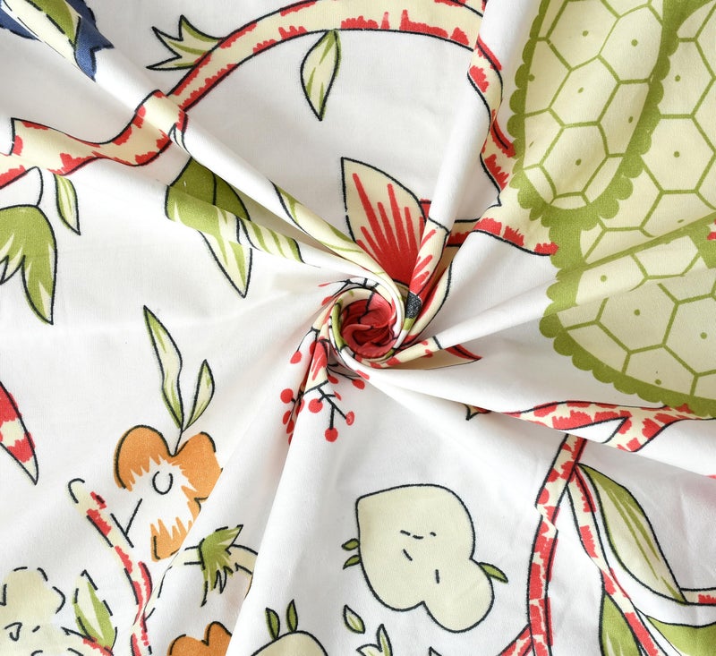 SHOMES Pure Soft Cotton Printed Diwan Set Covers 6 Pieces - 1 Single Bed Sheet (60 X 90) with 3 Cushion (16 X 16), 2 Bolster Covers (16 X 32) (S White, Medium) - Image 4