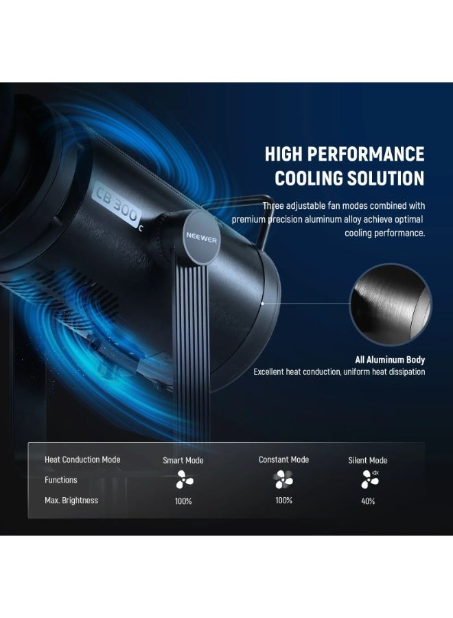 نيوير CB300C 300W COB RGBWW LED Video Light - Image 3