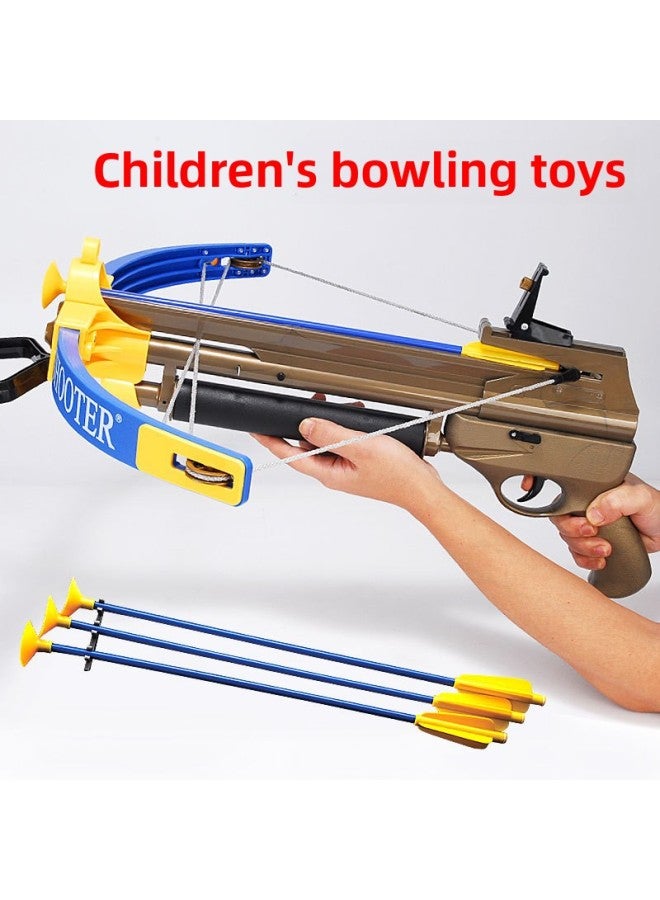 Children's Sucker Bow Crossbow Parent-child Outdoor Competitive Scenic Spot Park Archery Shooting Recurve Bow Arrow Toy Set Stall-Color:Small Blue Bow +3 Arrows + Vertical Target + Quiver Finger Sleeve (e-commerce Box) - Image 4