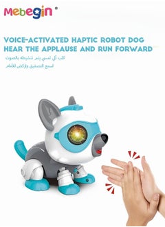 MEBEGIN Voice Control Dog Toy, DIY Magic Pet Dog Set with A Bone, Interactive Smart Robot Puppy with Light and Sounds, Walking Animals Toy, Parent-child Interactive Toys, 2 AA Batteries Required(Not Included)  - Image 3