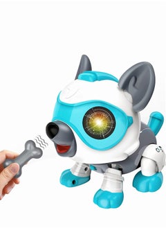 MEBEGIN Voice Control Dog Toy, DIY Magic Pet Dog Set with A Bone, Interactive Smart Robot Puppy with Light and Sounds, Walking Animals Toy, Parent-child Interactive Toys, 2 AA Batteries Required(Not Included)  - Image 2