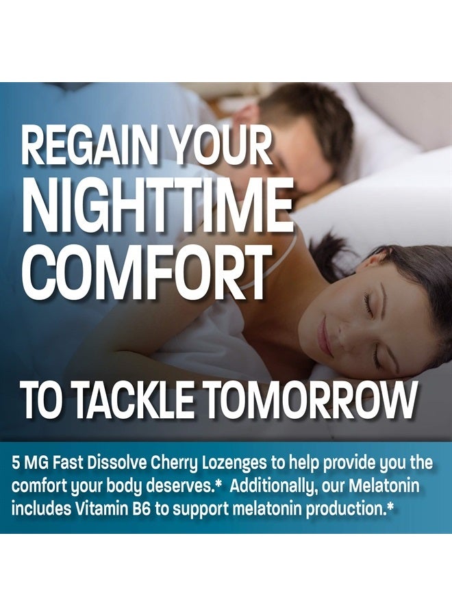 Bronson Melatonin 5mg Fast Dissolve Cherry Flavor Tablets with Vitamin B6 - Nighttime Sleep Aid - Promotes Relaxation, 360 Vegetarian Chewable Lozenges - Image 2