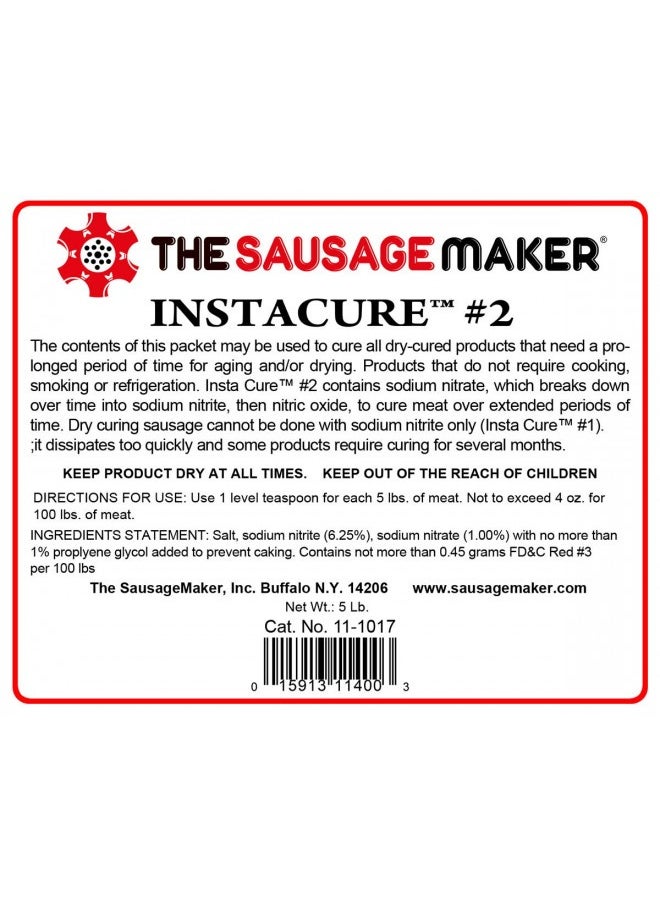 The Sausage Maker - Insta Cure #2 (Prague Powder 2) - Curing Salt For Sausage And Meat - 5 Lbs. - The Sausage Maker - Image 1