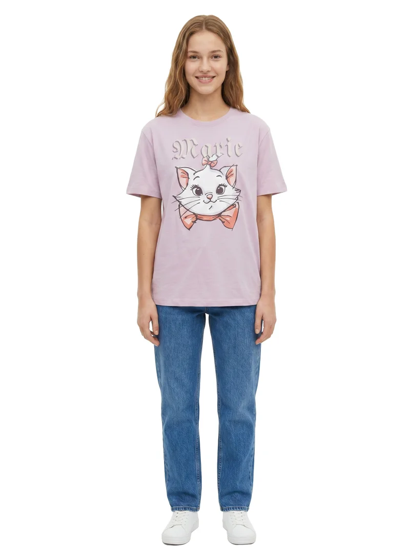 Disney  Disney Marie “Classic Charm” Women’s Oversized Drop Shoulder T-Shirt for Women | Best Price UAE