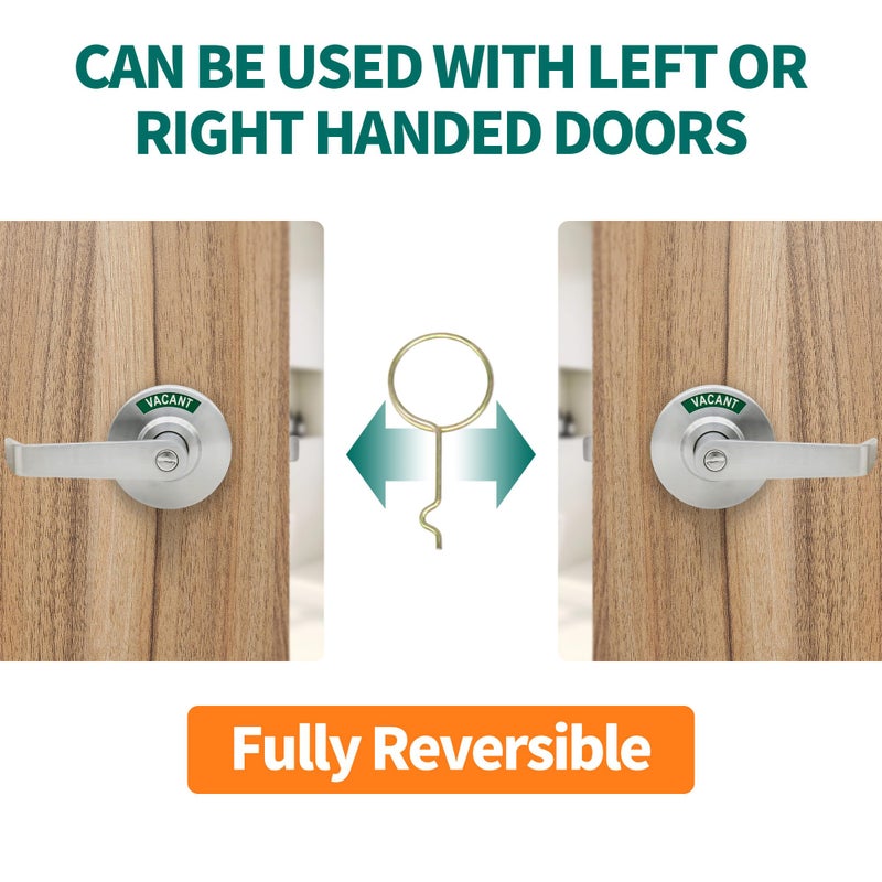 Marie Commercial Door Handle For Bathroom Privacy Vacant Occupied & Commercial Restroom Lock Durable Restroom Door Handle With In-Use & Vacant Large Indicator (Sliver) - Image 5
