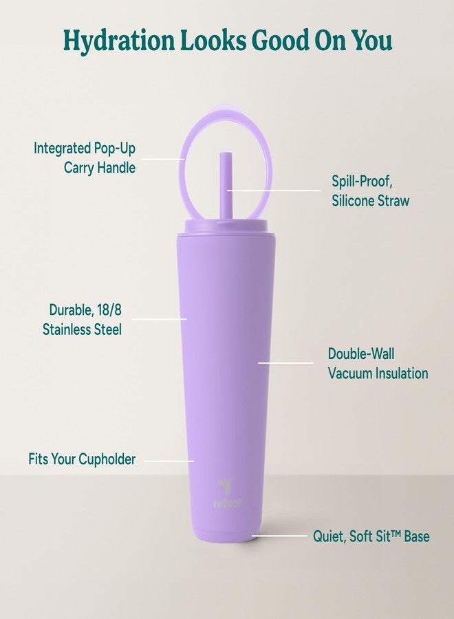 REDUCE Halo 32 oz Stainless Steel Vacuum Insulated Tumbler - Spill Proof Travel Mug with Flip Handle Lid - Keeps Drinks Cold for 32 Hrs - Dishwasher Safe - Cupholder Friendly - Purple Punch - Image 3