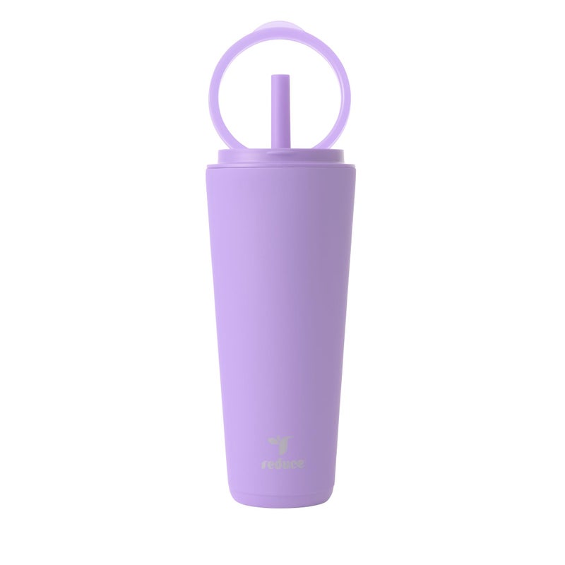 REDUCE Halo 32 oz Stainless Steel Vacuum Insulated Tumbler - Spill Proof Travel Mug with Flip Handle Lid - Keeps Drinks Cold for 32 Hrs - Dishwasher Safe - Cupholder Friendly - Purple Punch - Image 1