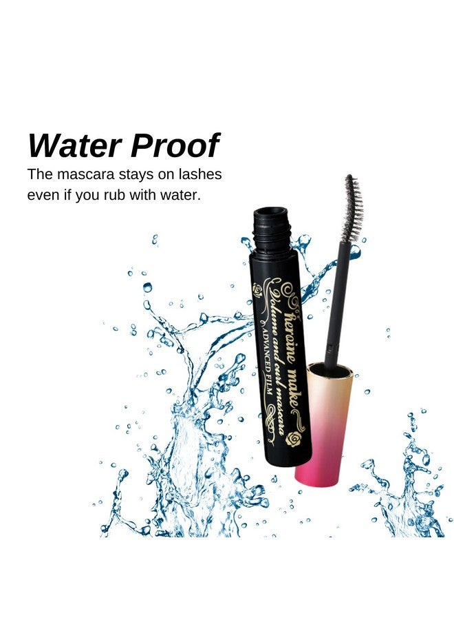 HEROINE MAKE by KISSME Mascara Volumizing Eye Makeup & Curl, Waterproof Long-lasting False Eyelash Effect with Curvy Brush Advanced Film 01 Jet Black - Image 3