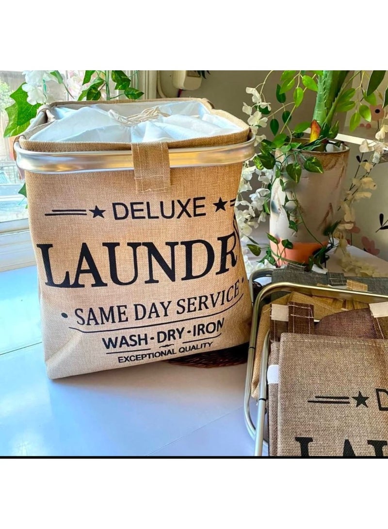 سلة/صندوق غسيل قماشي قابل للطي بتصميم (Deluxe Laundry) - Image 3