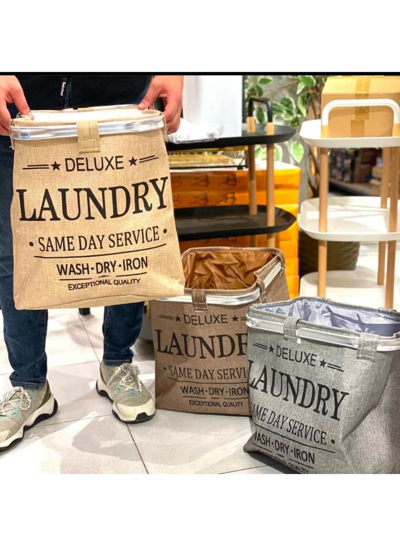 سلة/صندوق غسيل قماشي قابل للطي بتصميم (Deluxe Laundry) - Image 1