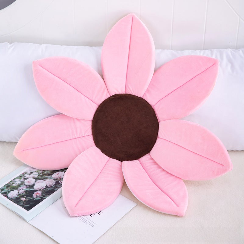 Creative New Bath Flower Bath Mat Cute Cartoon Simulation Flower Cushion Plush Toy Creative Sofa Dining Chair Mat(Pink, 70cm 0.27KG) - Image 1