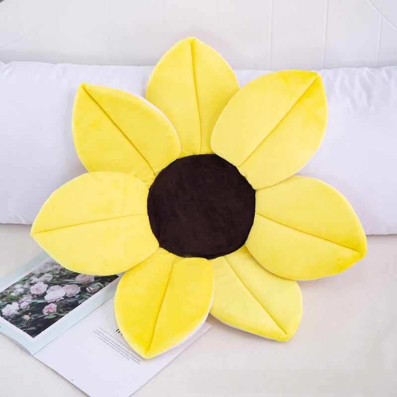 Creative New Bath Flower Bath Mat Cute Cartoon Simulation Flower Cushion Plush Toy Creative Sofa Dining Chair Mat(Pink, 70cm 0.27KG) - Image 2
