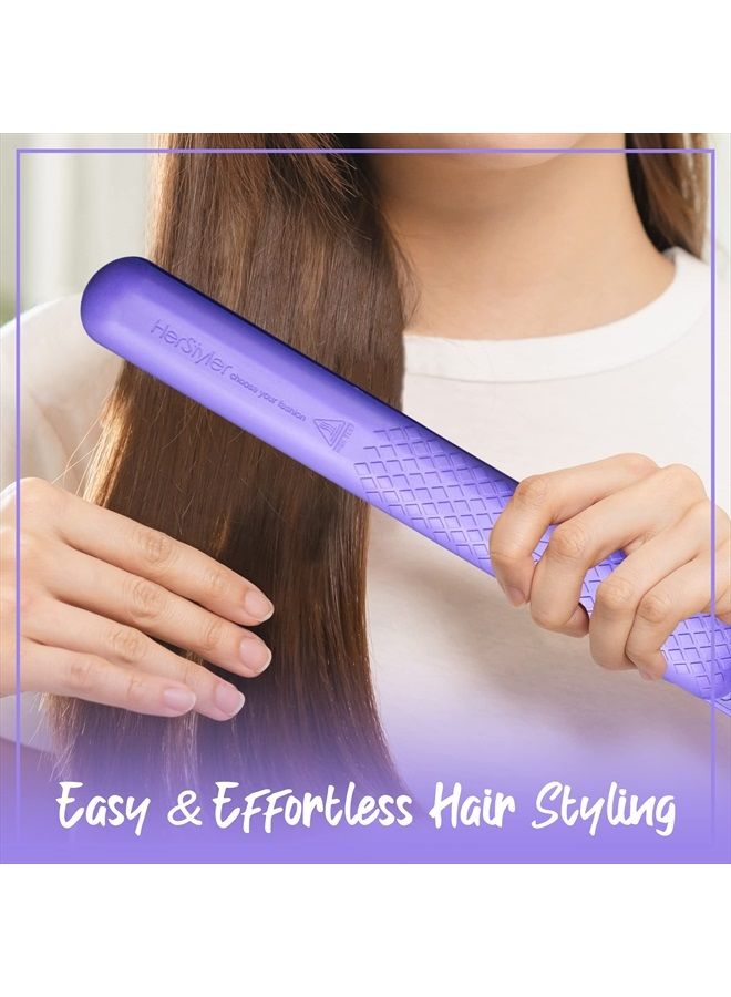 Herstyler Colorful Seasons Ceramic Flat Iron, Dual Voltage, 1.25 Inch Purple - Image 3