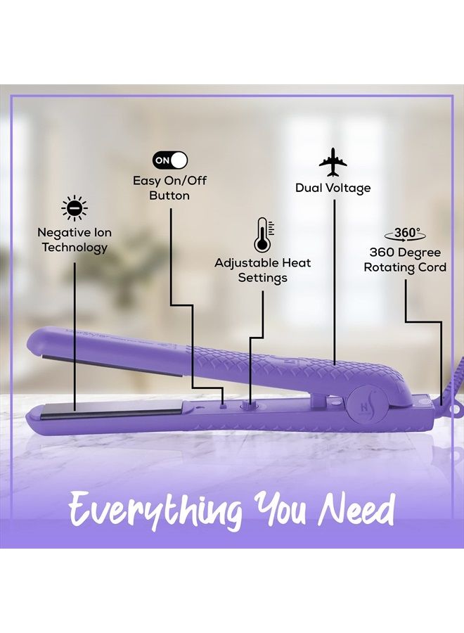 Herstyler Colorful Seasons Ceramic Flat Iron, Dual Voltage, 1.25 Inch Purple - Image 4