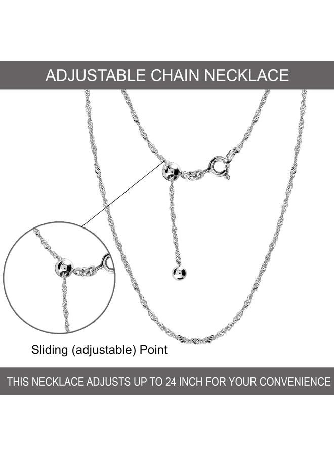 LeCalla Links Sterling Silver Italian Jewelry Adjustable Chain Necklace, Sliding Bolo Chain Necklace for Women 24 Inches, Silver, not known - Image 2