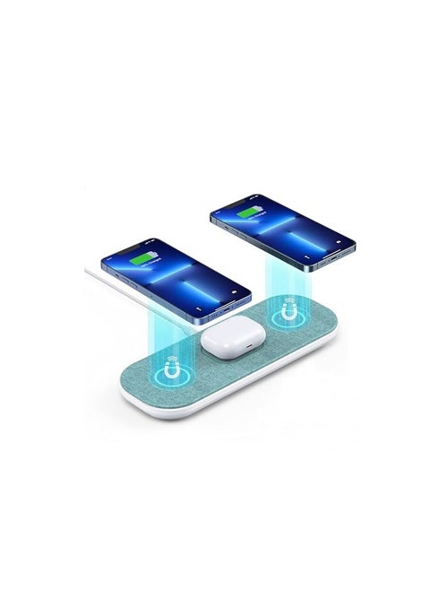 Magnetic Wireless Charger, 3 in 1 Fast Wireless Charging Pad Compatible with MagSafe Charger, Compatible with iPhone 14/Pro/Max/Plus/13/12, AirPods, Wireless Phone Charger for Galaxy S23/S22/S21/S20