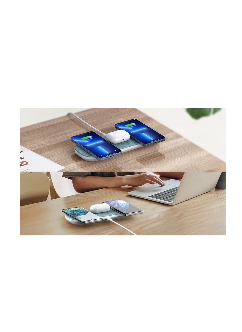 Generic - Magnetic Wireless Charger, 3 in 1 Fast Wireless Charging Pad Compatible with MagSafe Charger, Compatible with iPhone 14/Pro/Max/Plus/13/12, AirPods, Wireless Phone Charger for Galaxy S23/S22/S21/S20 - Image 1