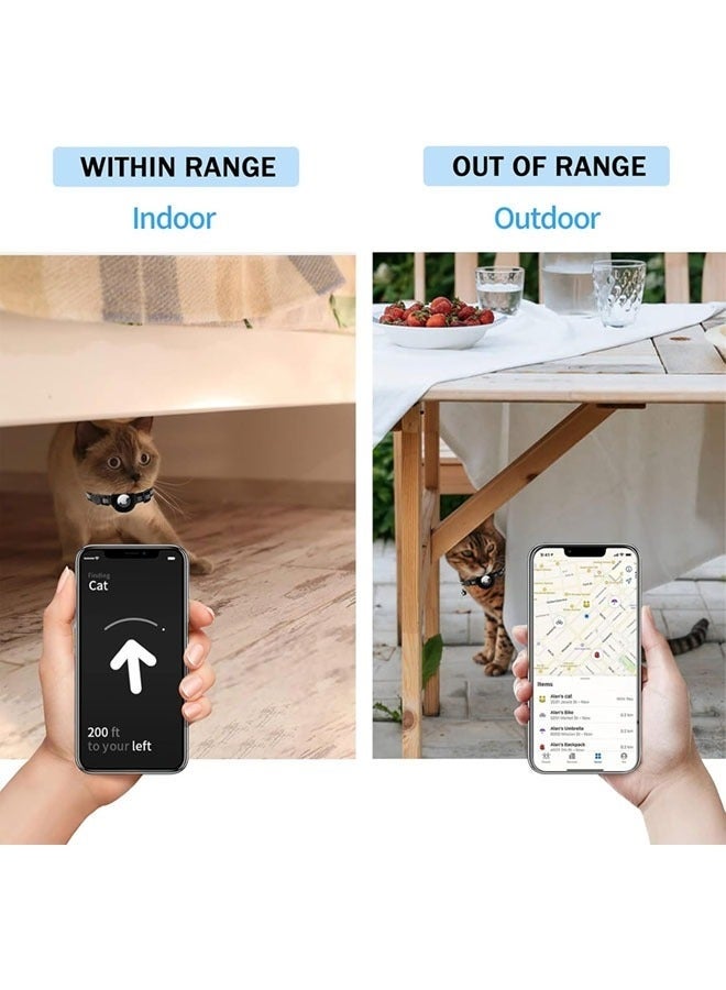 Cat Collar Breakaway for Dogs Cats, Reflective Kitten Collar with Apple Air Tag Holder and Bell, 0.4 Inches in Width and Lightweight (Black) - Image 3