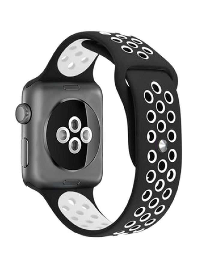 Beauenty Silicone Nike Design Sport Band for Apple Watch 42/44/45mm Black/White
