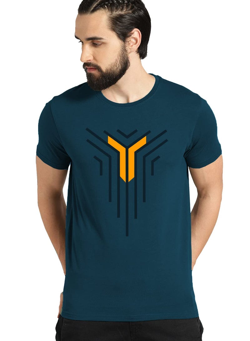 ADRO Graphic Design Mens Cotton Printed T-Shirts (R22-M-LNL-SB_Teal_L) - Image 1