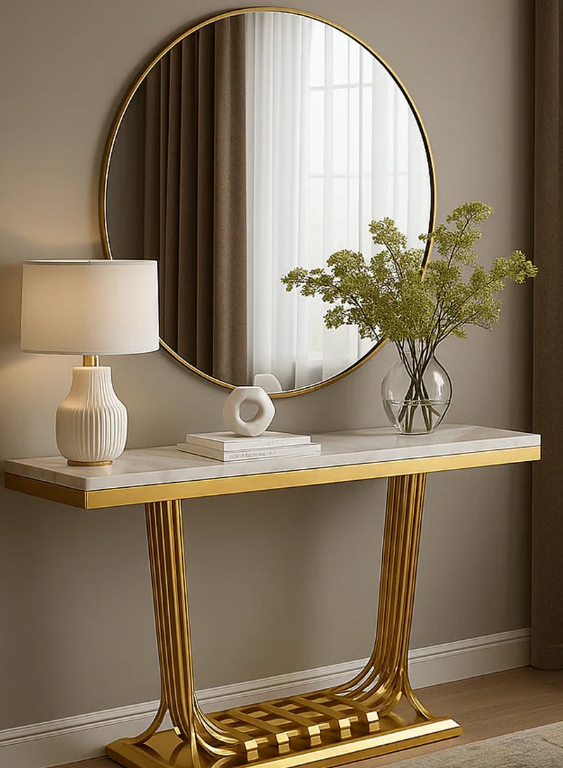 Taimi Elegant Design 70cm Vanity Mirror - Gold Metal Frame Makeup Mirror - Its exquisite design is suitable for dressing room, living room, bedroom and decoration - Image 2