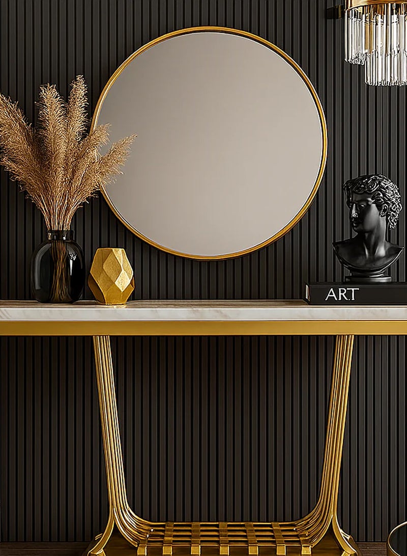 Taimi Elegant Design 70cm Vanity Mirror - Gold Metal Frame Makeup Mirror - Its exquisite design is suitable for dressing room, living room, bedroom and decoration - Image 3