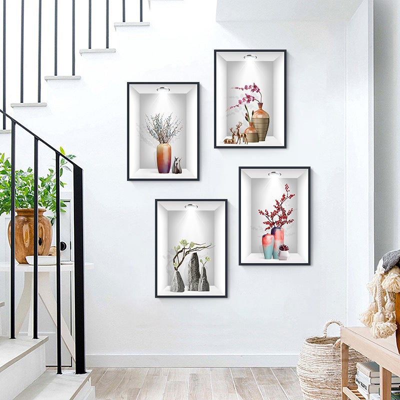 Travel Kang Ch39135Ab Warm Time Living Room Simple Vase Decorative Stickers Sofa Bedside 3D Plant Mural - Image 5