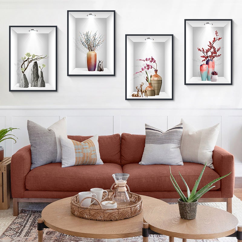 Travel Kang Ch39135Ab Warm Time Living Room Simple Vase Decorative Stickers Sofa Bedside 3D Plant Mural - Image 2