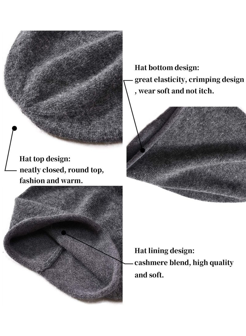SYOSI Knit Beanie Hats for Women Cashmere Wool Blend Warm Soft Knitted Slouchy Beanies Cap Hat Winter Hat - Image 5