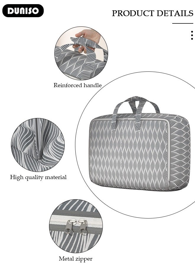 DUNISO Extra Large Moving Bags, 3Pcs Large Storage Bag with Zip, Waterproof Clothes Storage Bags, Tote Bags with Reinforced Handles for Under Bed Storage, Clothes, Bedding, Traveling  - Image 3