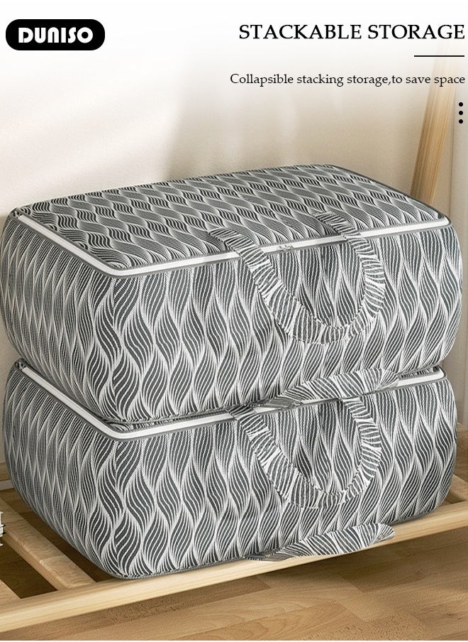 DUNISO Extra Large Moving Bags, 3Pcs Large Storage Bag with Zip, Waterproof Clothes Storage Bags, Tote Bags with Reinforced Handles for Under Bed Storage, Clothes, Bedding, Traveling  - Image 5