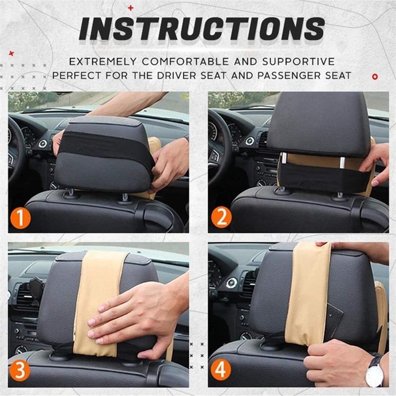 WENGTY Car Seat Headrest Neck Rest Cushion - Ergonomic Car Neck Pillow Durable 100% Pure Memory Foam- Comfty Car Seat Back Pillows for Neck/Back Pain Relief (Black, Pack of 1) - Image 5