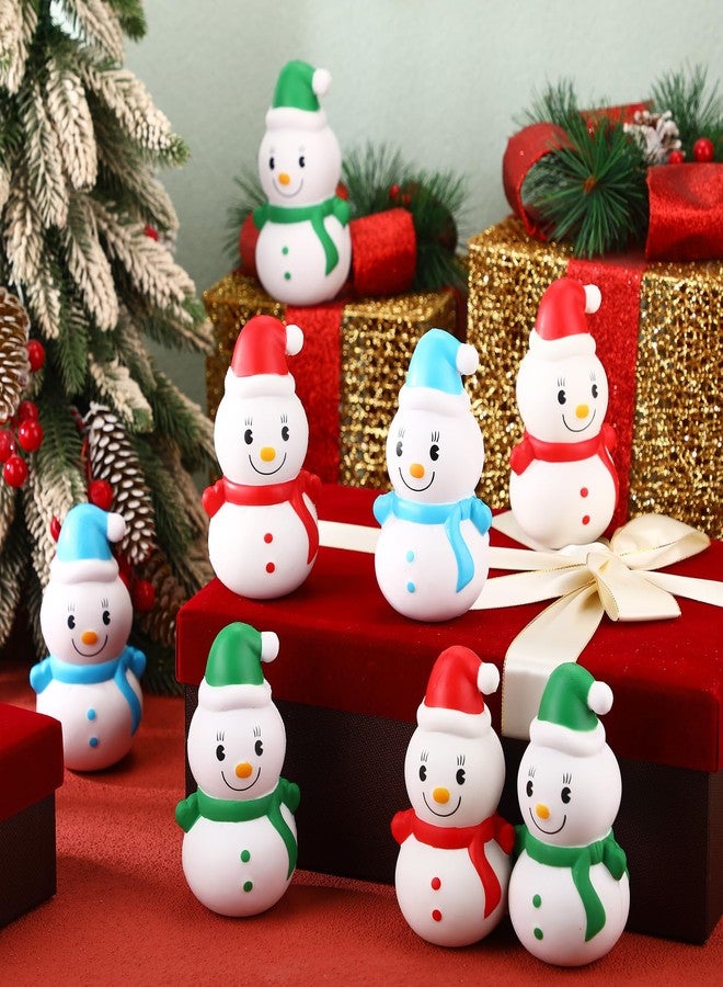 Poen 12 Pcs Christmas Squeeze Snowman Stress Ball Unique Novelty Squeeze Relief Sensory Stress Relief Gifts for Christmas Compact Holiday Presents(Green, Red, Blue) - Image 4